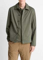 VINCE | Italian Peached Stretch-Cotton Jacket in Jackets - SYCAMORE