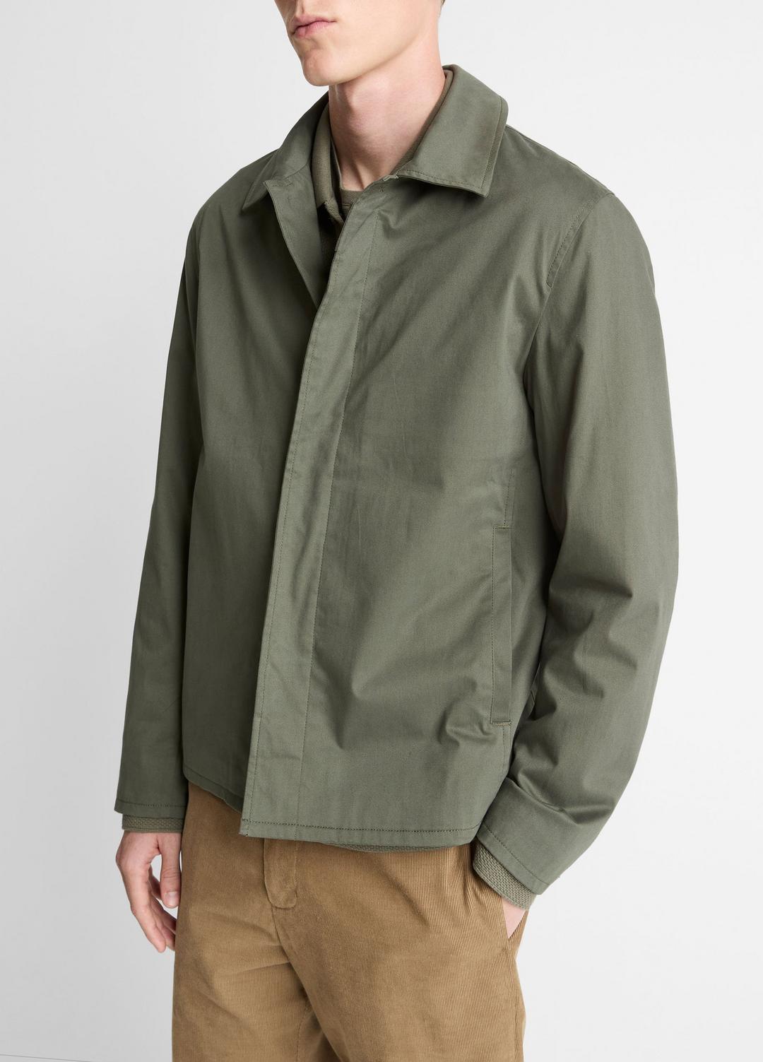 VINCE | Italian Peached Stretch-Cotton Jacket in Jackets - SYCAMORE