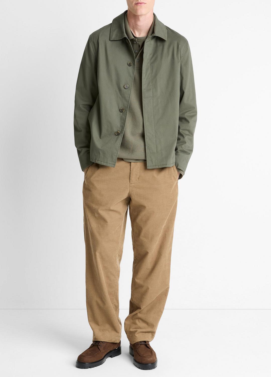 VINCE | Italian Peached Stretch-Cotton Jacket in Jackets - SYCAMORE