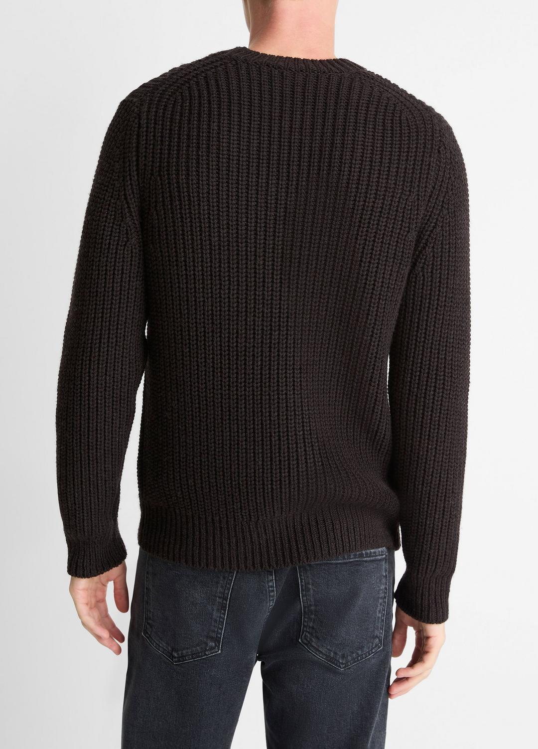 VINCE | Utility Shaker Merino Wool Sweater in Crew Neck - HEATHER MISSION