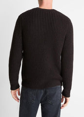 VINCE | Utility Shaker Merino Wool Sweater in Crew Neck - HEATHER MISSION