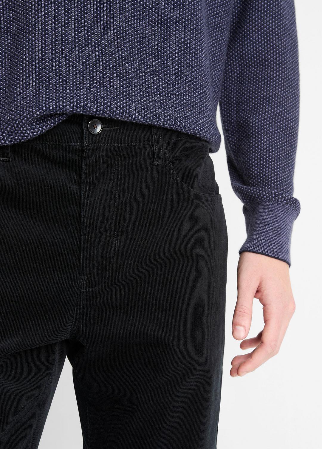 VINCE | Dylan Slim 5-Pocket Stretch-Cotton Corduroy Pant in Trousers - BLACK