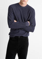 VINCE | Geo-Jacquard Wool-Blend Crew Neck Sweater in Crew Neck - HYACINTH/COASTAL BLUE