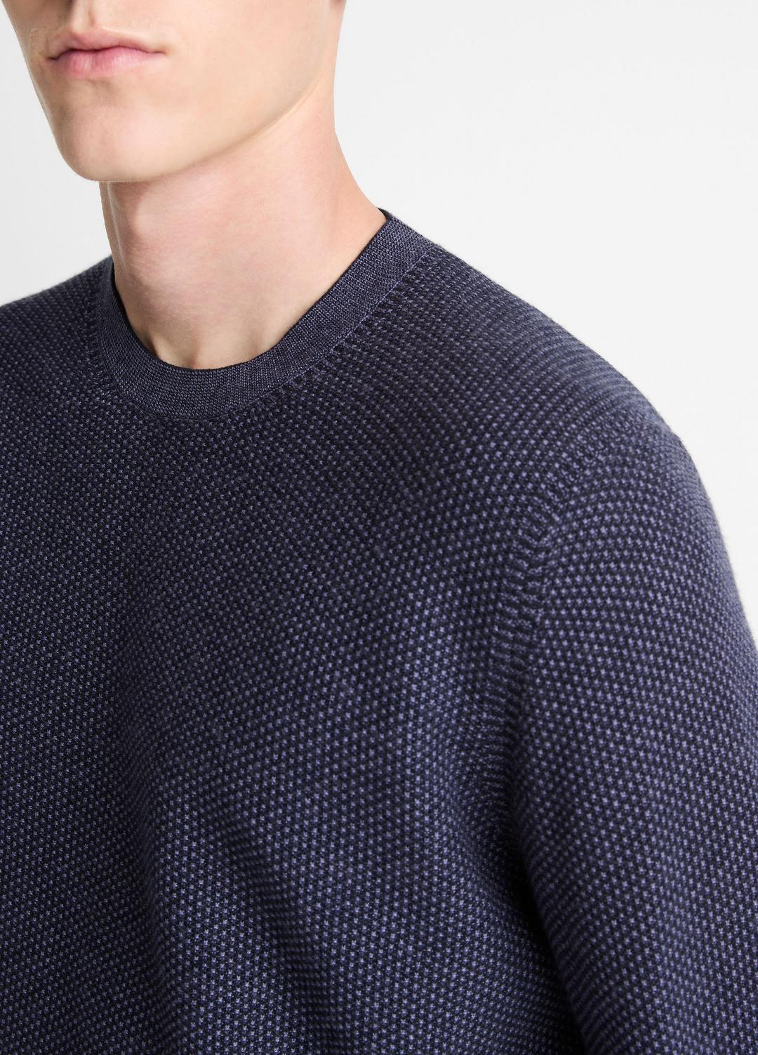 VINCE | Geo-Jacquard Wool-Blend Crew Neck Sweater in Crew Neck - HYACINTH/COASTAL BLUE