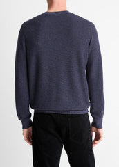 VINCE | Geo-Jacquard Wool-Blend Crew Neck Sweater in Crew Neck - HYACINTH/COASTAL BLUE
