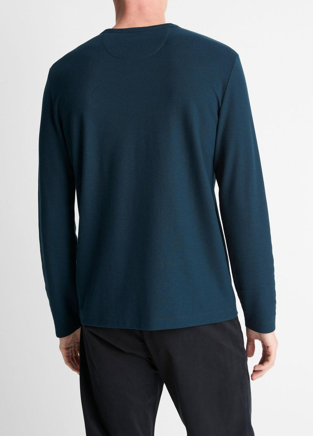 VINCE | Pima Cotton Piqué Long-Sleeve T-Shirt in Long Sleeve - RAPIDS