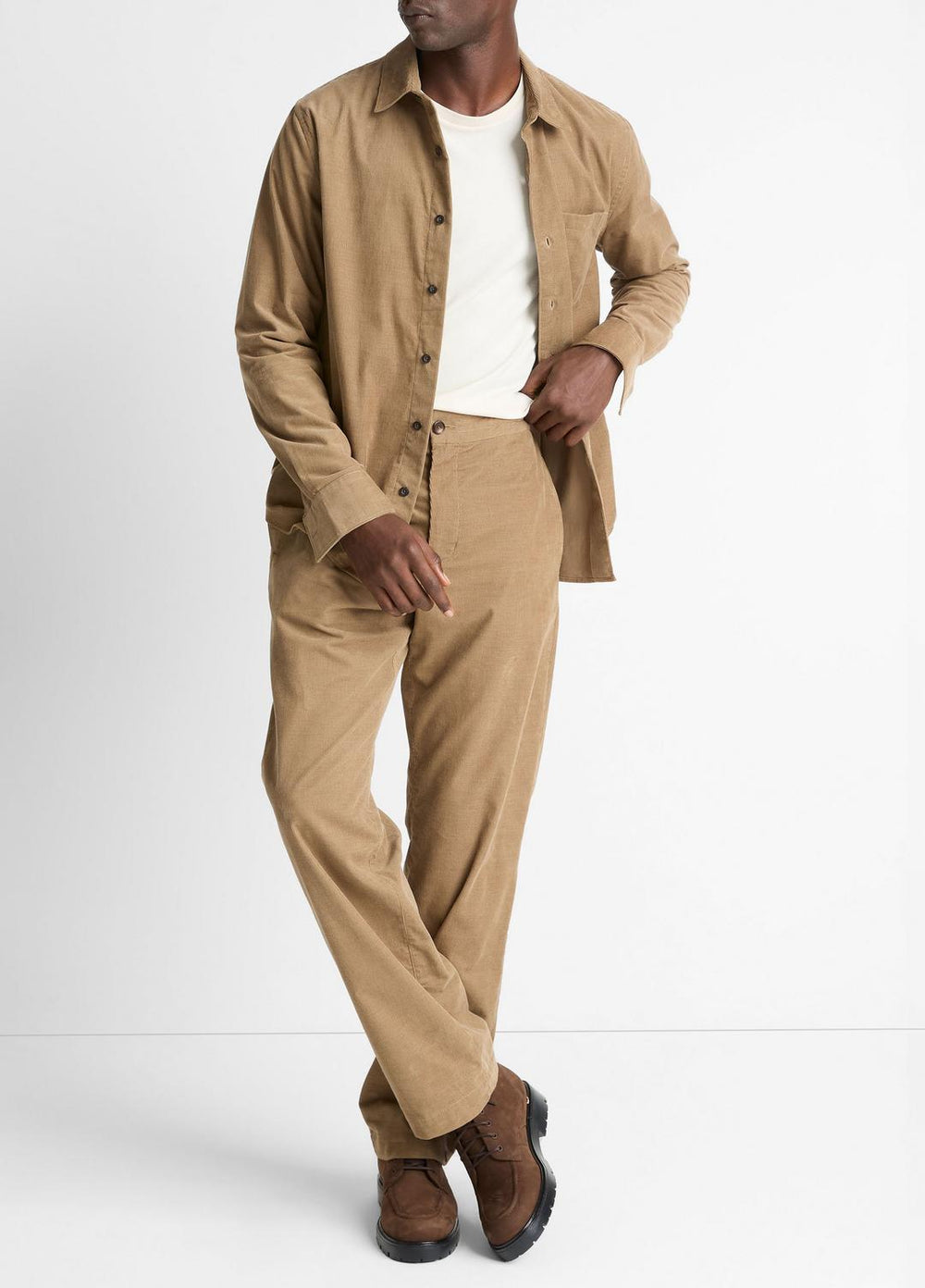 VINCE | Italian Cotton Corduroy Button-Front Shirt in Long Sleeve - TETON