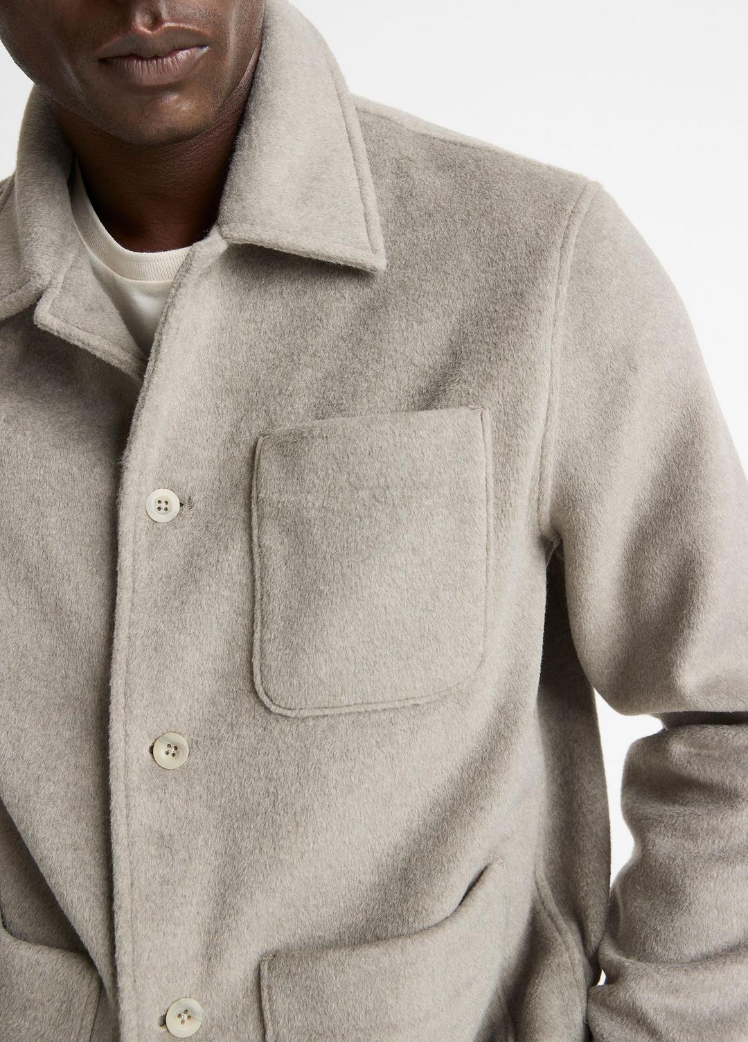 VINCE | Double-Knit Chore Jacket in Jackets - DARK DUNE/LIGHT DUNE