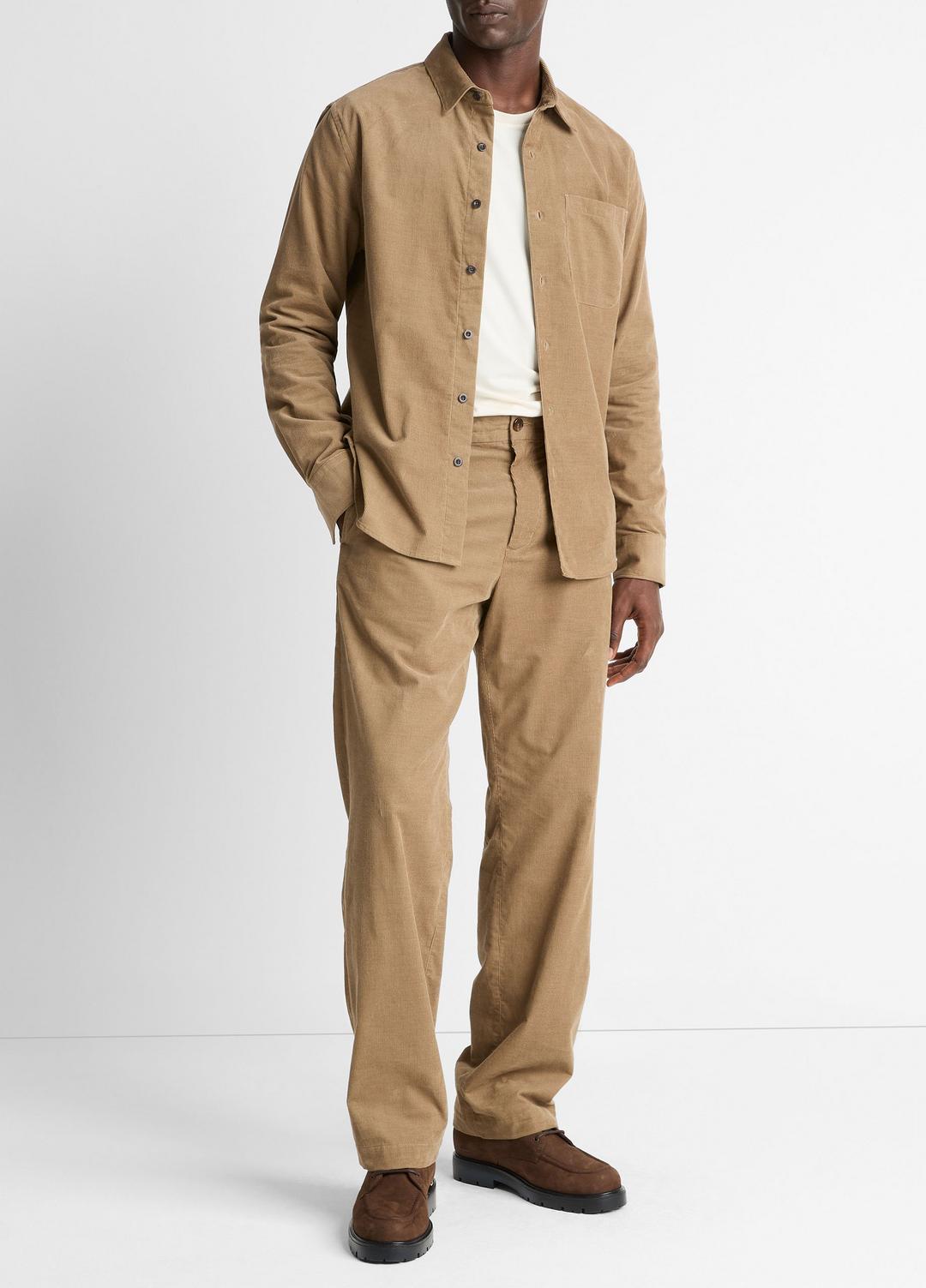 VINCE | Louie Relaxed Cotton Corduroy Elastic-Waist Pant in Trousers - TETON