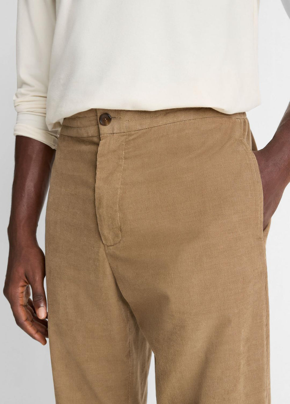 VINCE | Louie Relaxed Cotton Corduroy Elastic-Waist Pant in Trousers - TETON