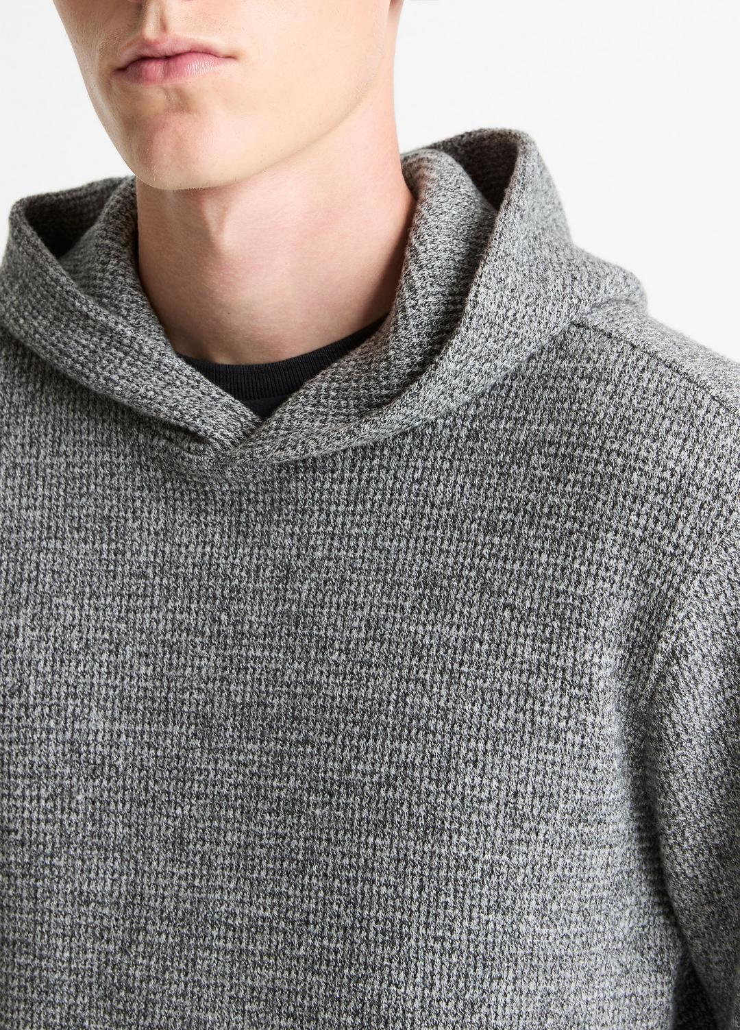 VINCE | Brushed Waffle Hoodie in Sweatshirts & Hoodies - HEATHER BLACK