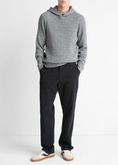 VINCE | Brushed Waffle Hoodie in Sweatshirts & Hoodies - HEATHER BLACK