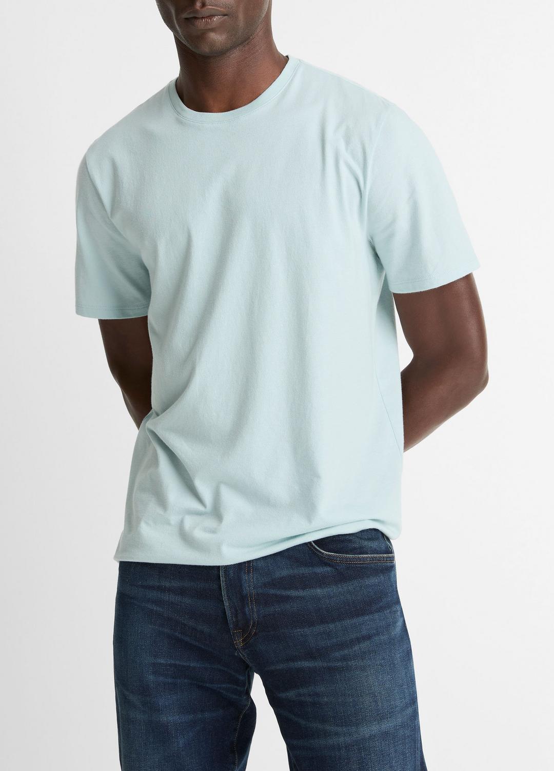 VINCE | Pima Cotton Crew Neck T-Shirt in Short Sleeve - DARK CASCADE