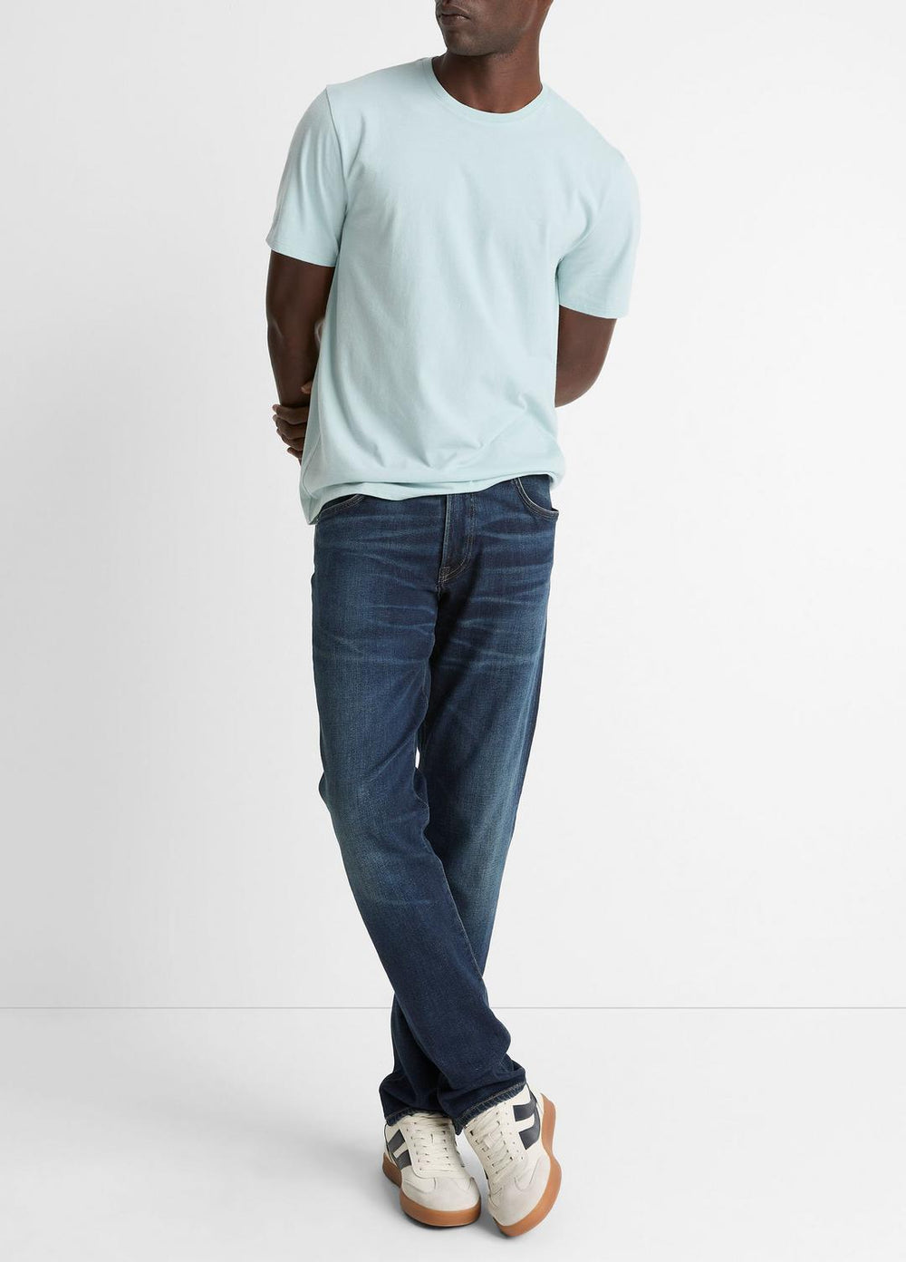 VINCE | Pima Cotton Crew Neck T-Shirt in Short Sleeve - DARK CASCADE