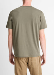 VINCE | Pima Cotton Crew Neck T-Shirt in Short Sleeve - SYCAMORE