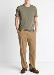 VINCE | Pima Cotton Crew Neck T-Shirt in Short Sleeve - SYCAMORE