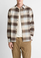 VINCE | Missoula Plaid Button-Front Shirt in Long Sleeve - WHITECAP COMBO
