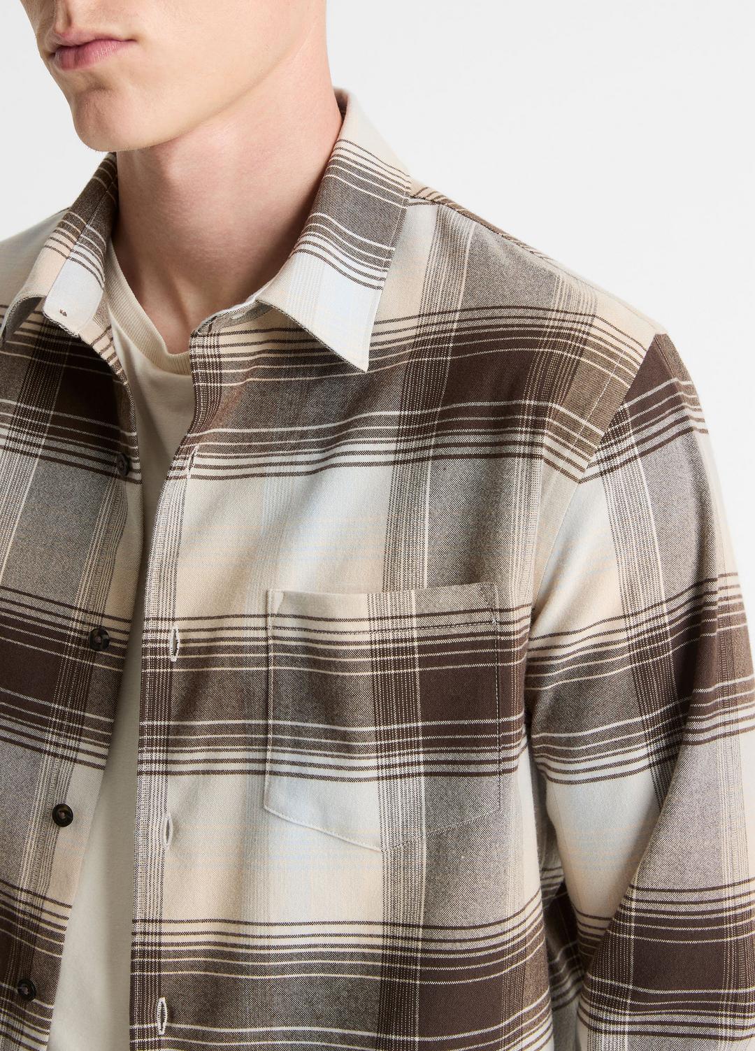 VINCE | Missoula Plaid Button-Front Shirt in Long Sleeve - WHITECAP COMBO