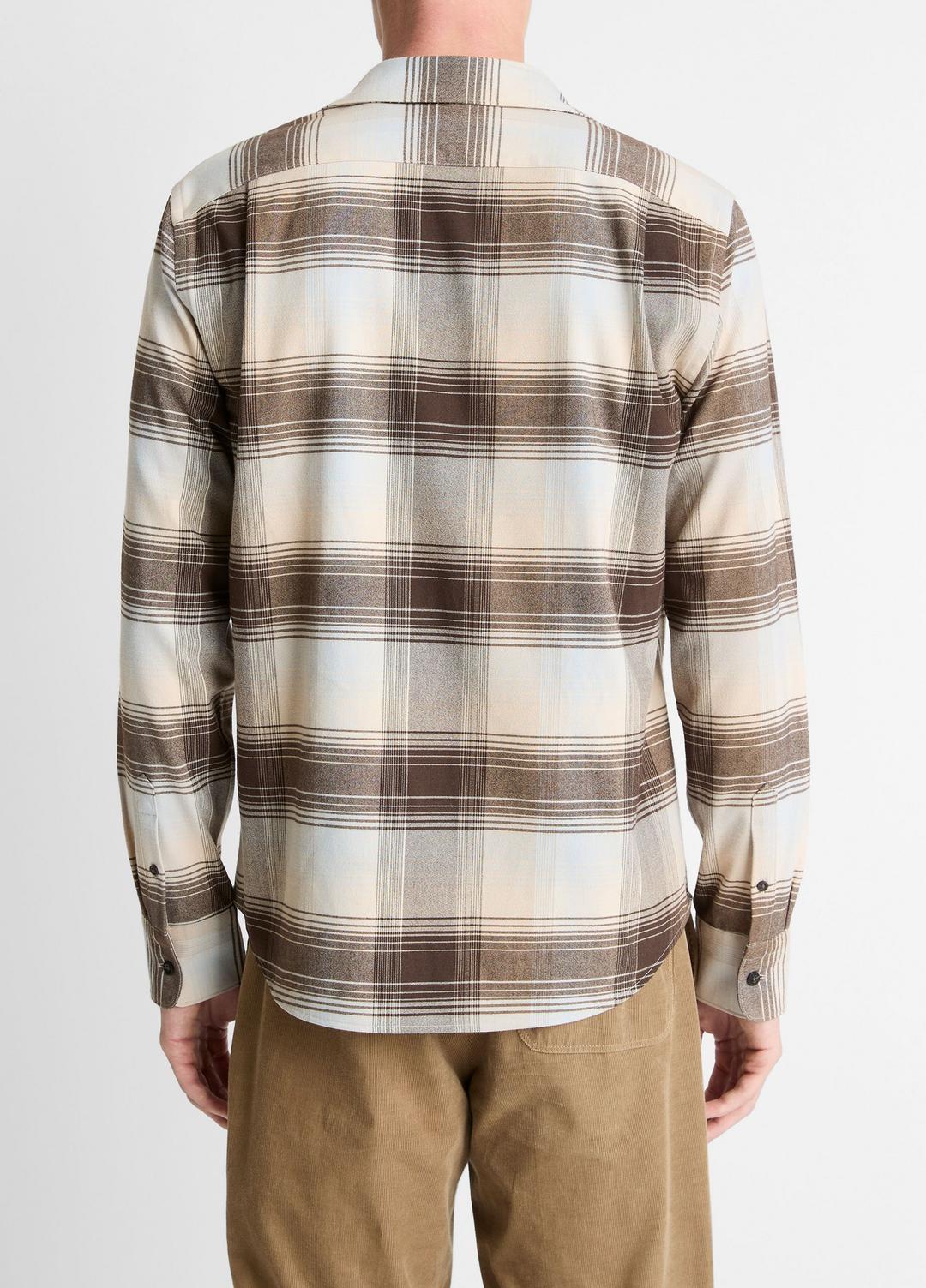 VINCE | Missoula Plaid Button-Front Shirt in Long Sleeve - WHITECAP COMBO