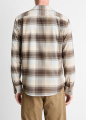 VINCE | Missoula Plaid Button-Front Shirt in Long Sleeve - WHITECAP COMBO