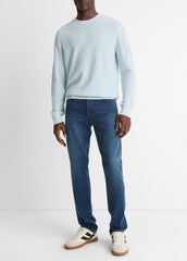 VINCE | Geo-Jacquard Wool-Blend Crew Neck Sweater in Crew Neck - WHITECAP/CLASSIC CREAM