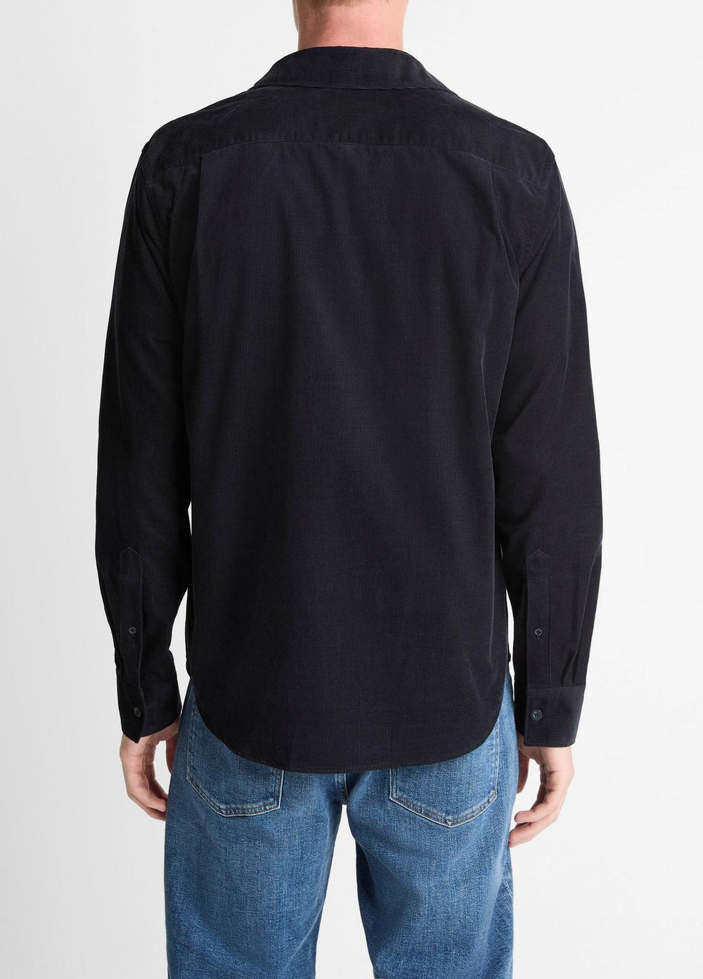 VINCE | Italian Cotton Corduroy Button-Front Shirt in Long Sleeve - COASTAL BLUE