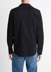 VINCE | Italian Cotton Corduroy Button-Front Shirt in Long Sleeve - COASTAL BLUE
