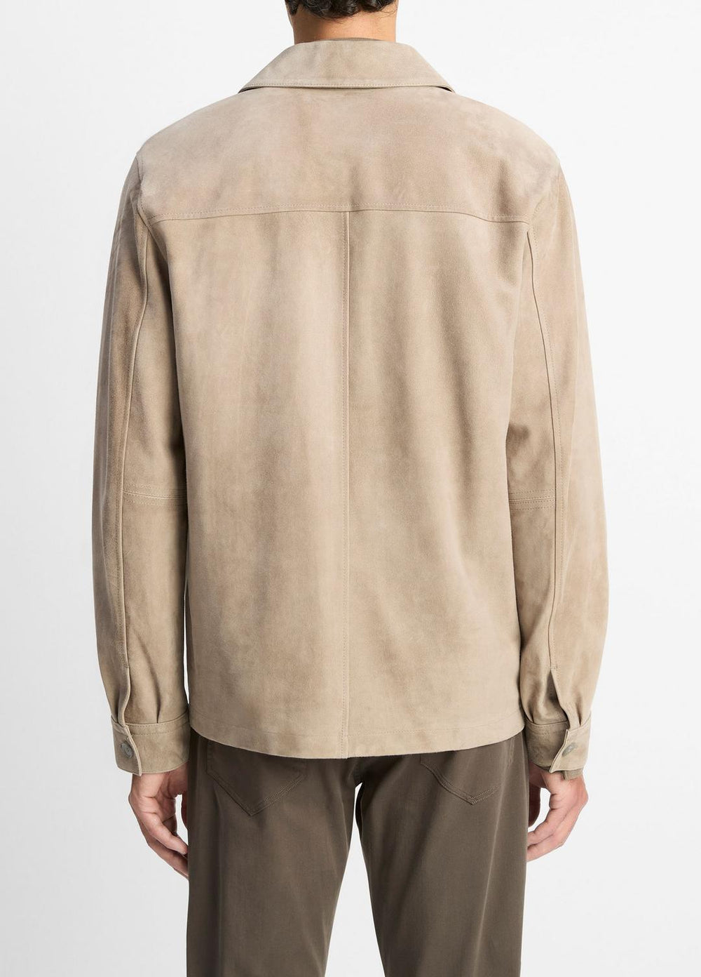 VINCE | Suede Shirt Jacket in Shirt Jackets - PUTTY