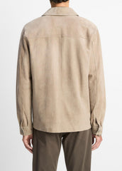 VINCE | Suede Shirt Jacket in Shirt Jackets - PUTTY