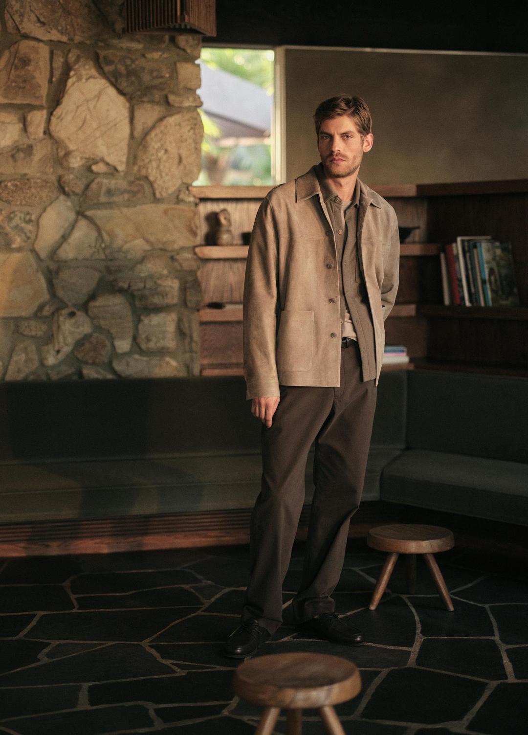 VINCE | Suede Shirt Jacket in Shirt Jackets - PUTTY