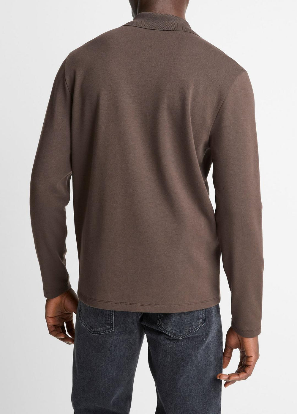 VINCE | Milano Pima Cotton-Blend Johnny-Collar Shirt in Long Sleeve - MISSION