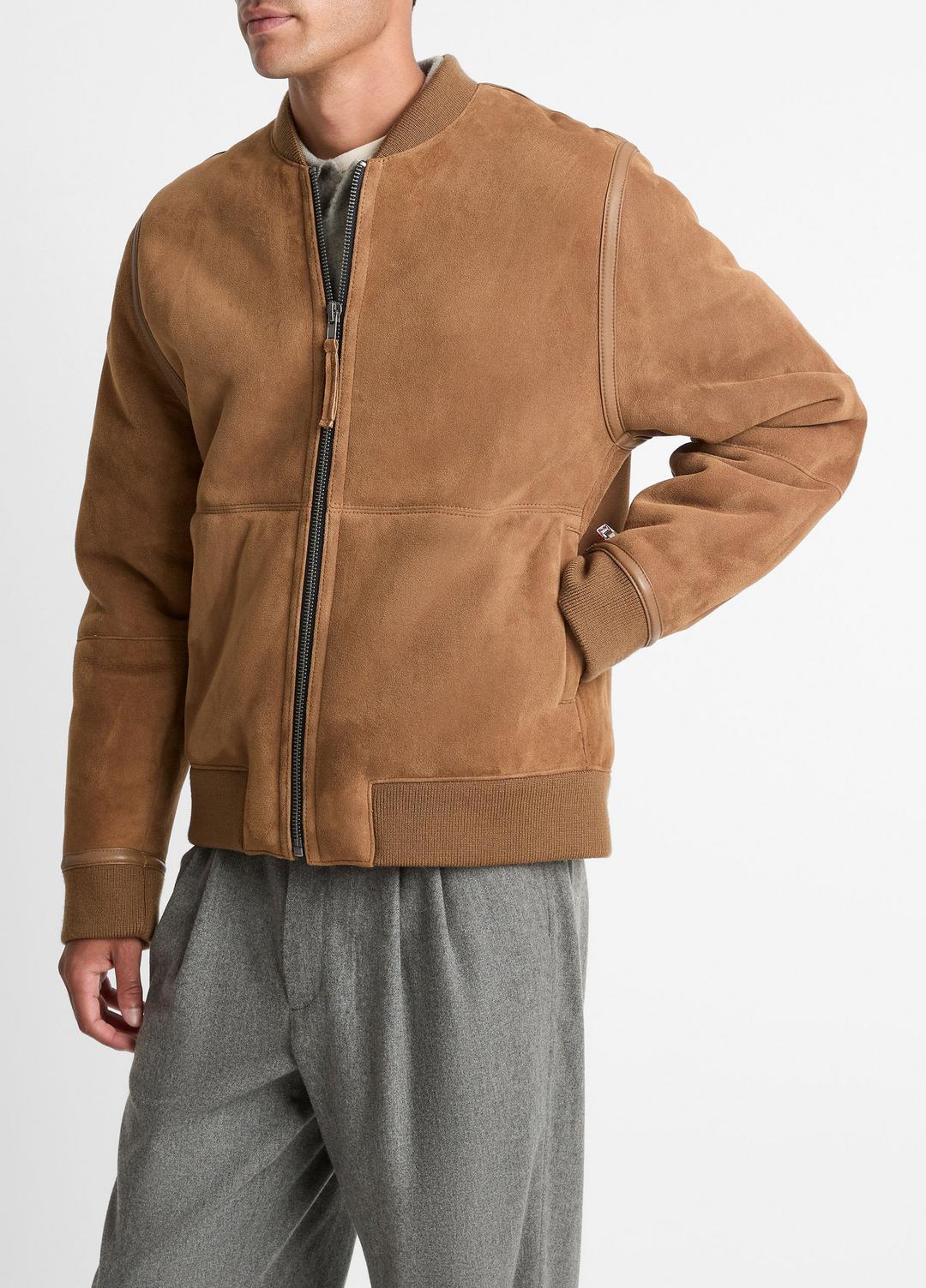 VINCE | Shearling Bomber Jacket in Jackets - HIGHLAND