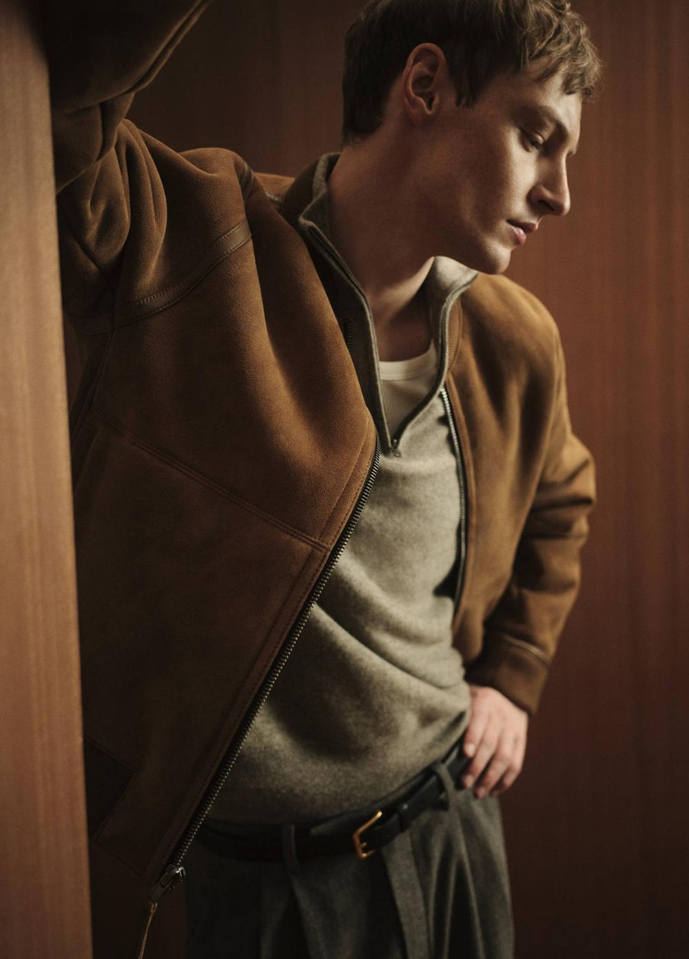 VINCE | Shearling Bomber Jacket in Jackets - HIGHLAND