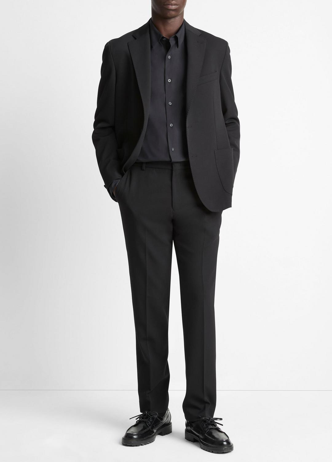 VINCE | Stretch-Wool Classic Pant in Trousers - BLACK