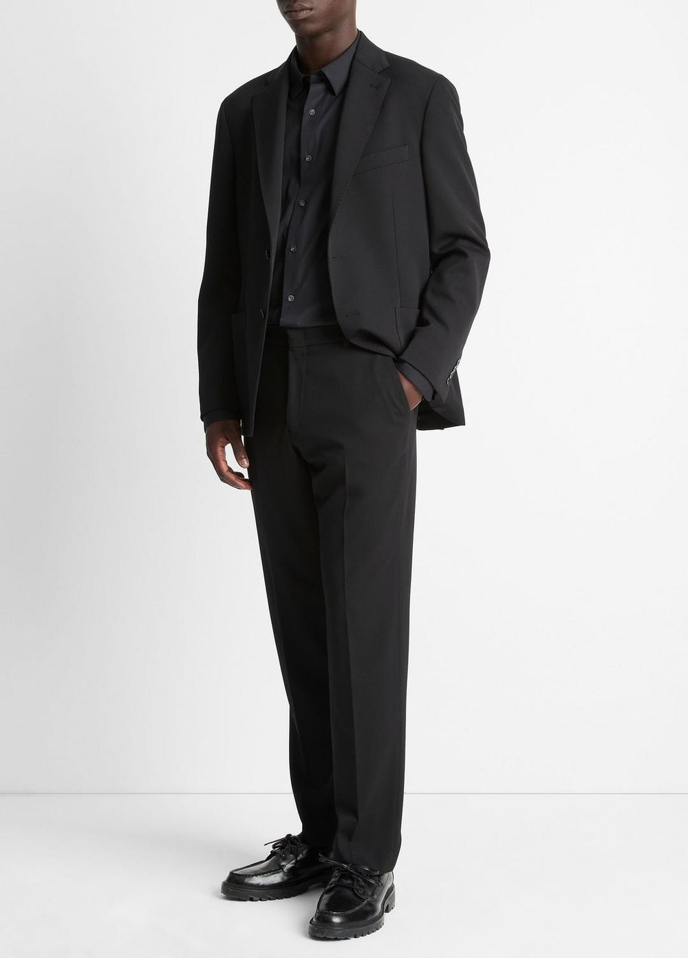 VINCE | Stretch-Wool Classic Pant in Trousers - BLACK