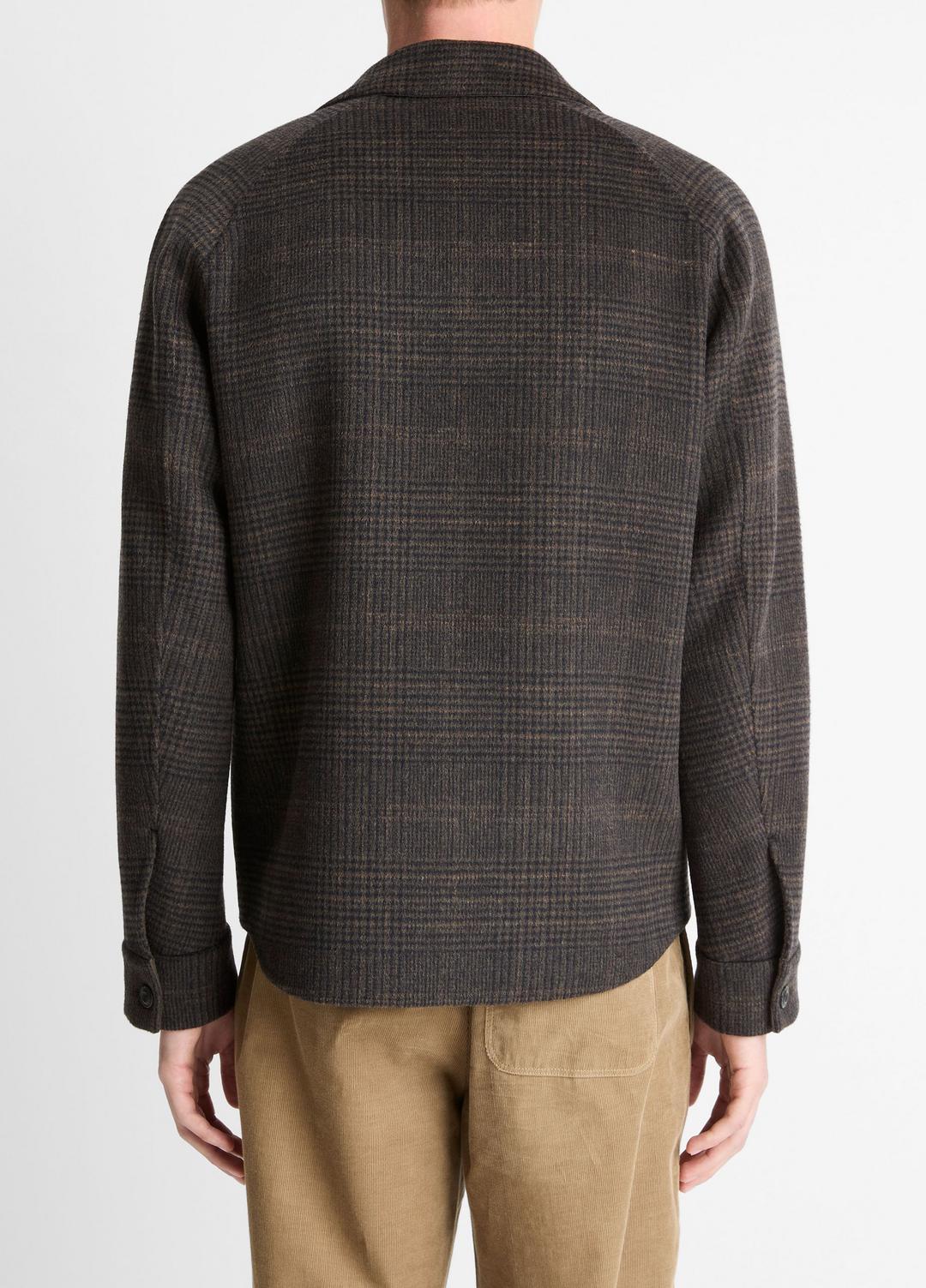 VINCE | Plaid Splittable Wool-Blend Shirt Jacket in Shirt Jackets - DARK MISSION