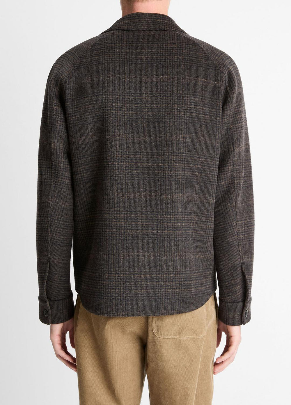 VINCE | Plaid Splittable Wool-Blend Shirt Jacket in Shirt Jackets - DARK MISSION