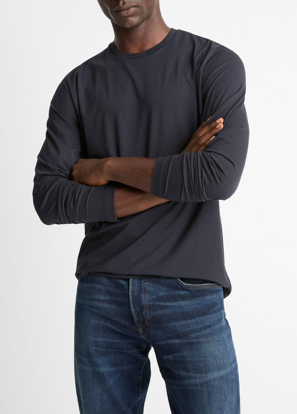 VINCE | Triblend Jersey Long-Sleeve T-Shirt in Long Sleeve - COASTAL BLUE