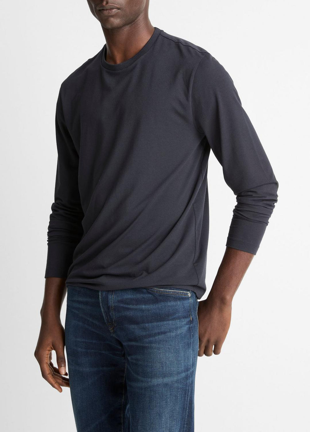 VINCE | Triblend Jersey Long-Sleeve T-Shirt in Long Sleeve - COASTAL BLUE