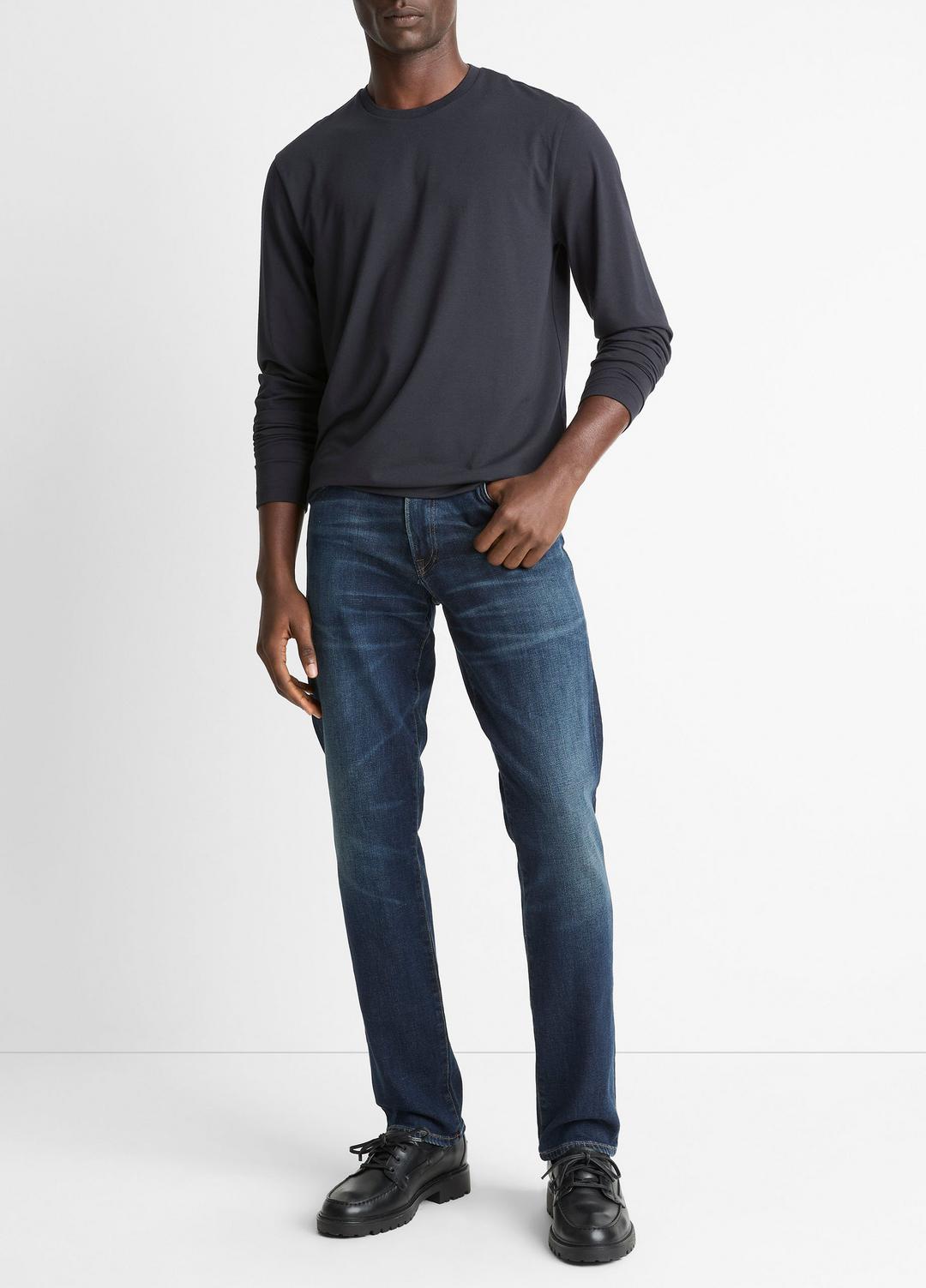 VINCE | Triblend Jersey Long-Sleeve T-Shirt in Long Sleeve - COASTAL BLUE