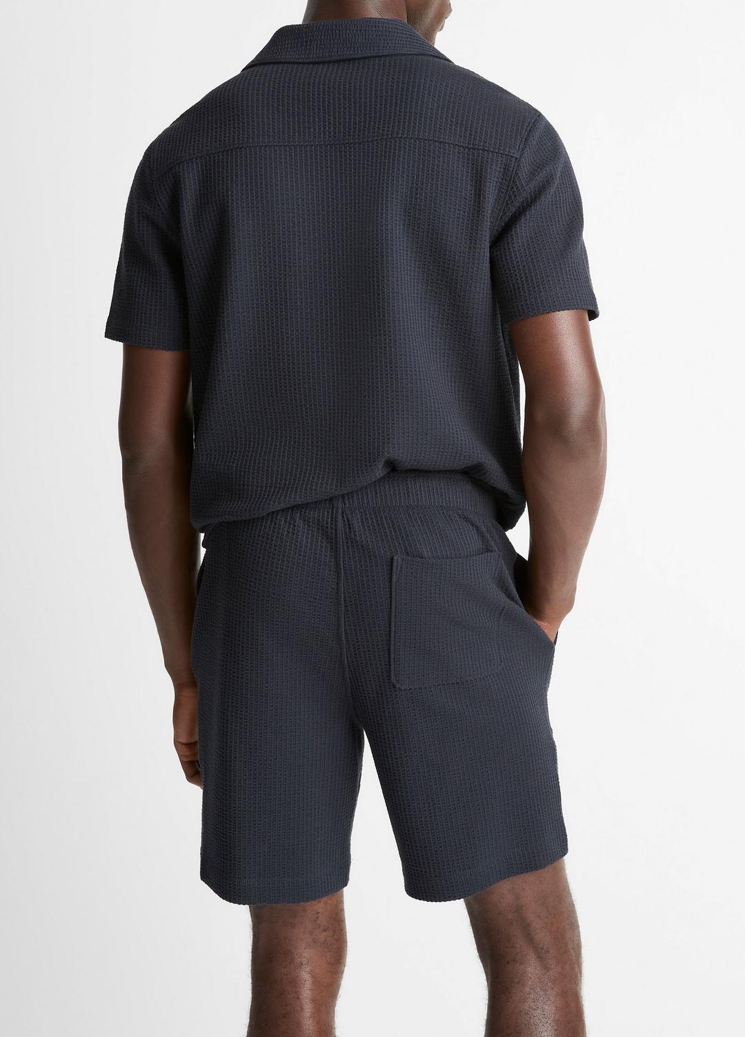 VINCE | Seersucker-Knit Stretch-Cotton Short in Shorts - COASTAL BLUE