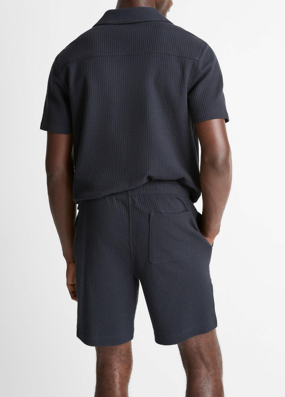 VINCE | Seersucker-Knit Stretch-Cotton Short in Shorts - COASTAL BLUE