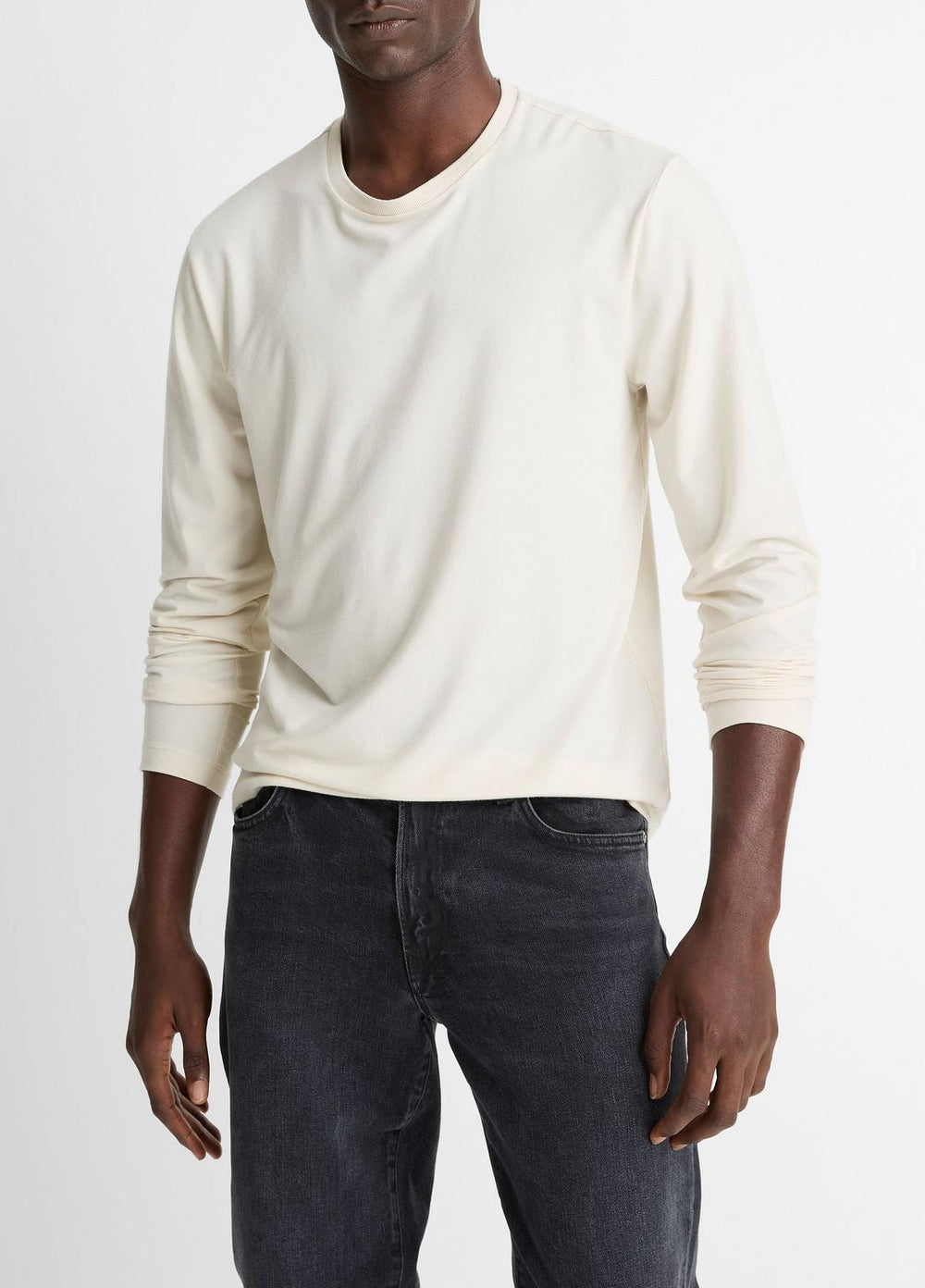 VINCE | Triblend Jersey Long-Sleeve T-Shirt in Long Sleeve - BONE