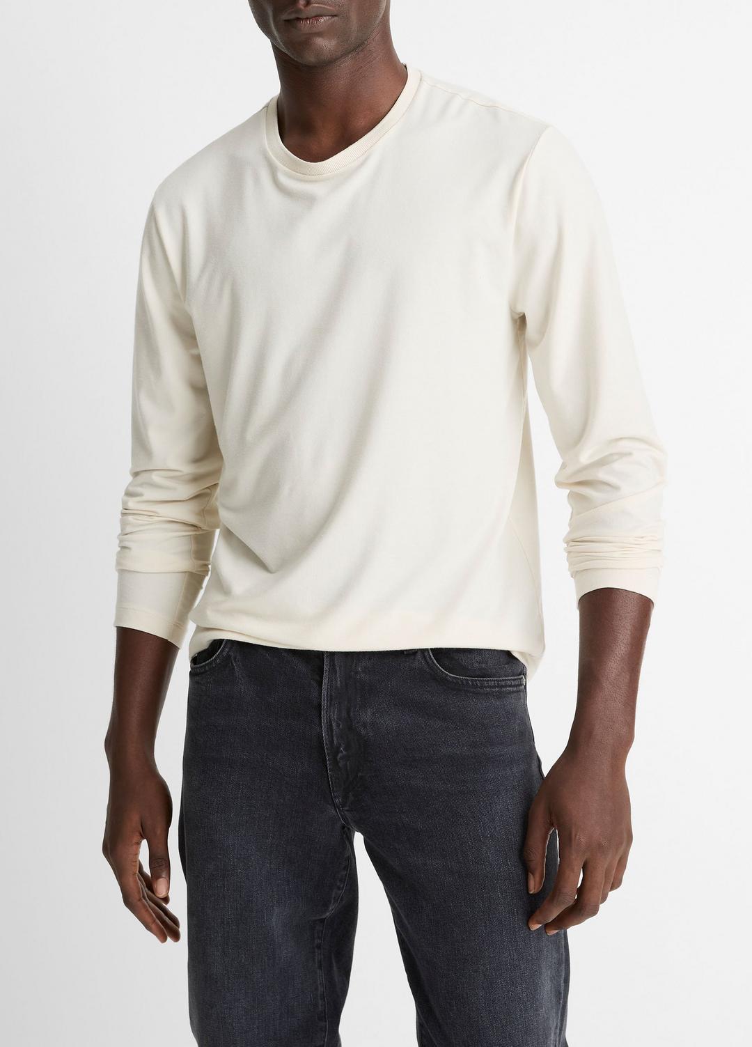VINCE | Triblend Jersey Long-Sleeve T-Shirt in Long Sleeve - BONE