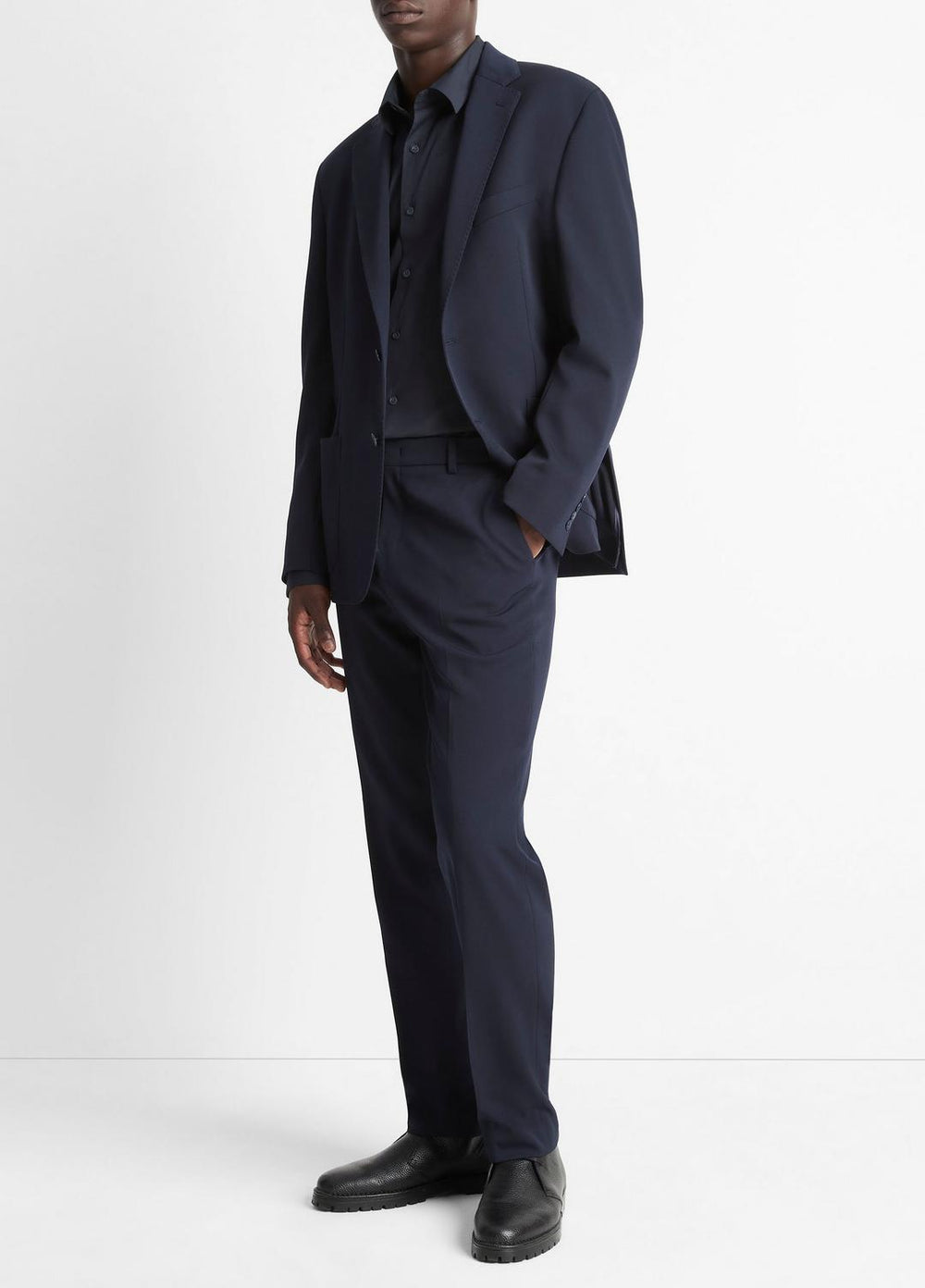 VINCE | Stretch-Wool Classic Pant in Trousers - COASTAL BLUE