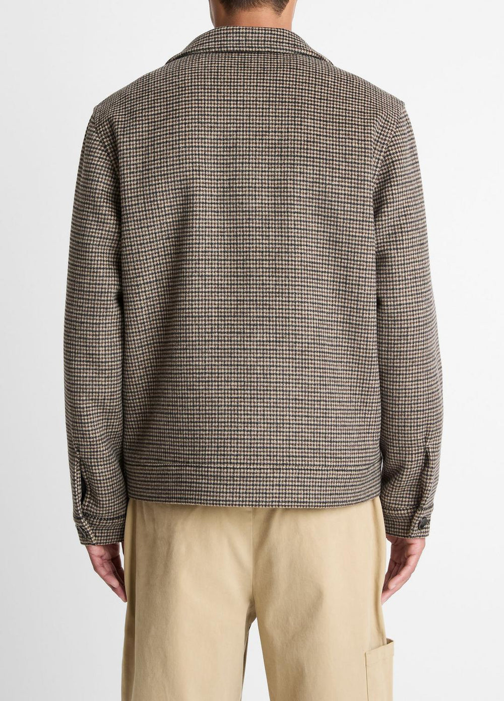 VINCE | Houndstooth Bomber Jacket in Jackets - DARK ROAST COMBO