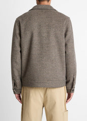 VINCE | Houndstooth Bomber Jacket in Jackets - DARK ROAST COMBO