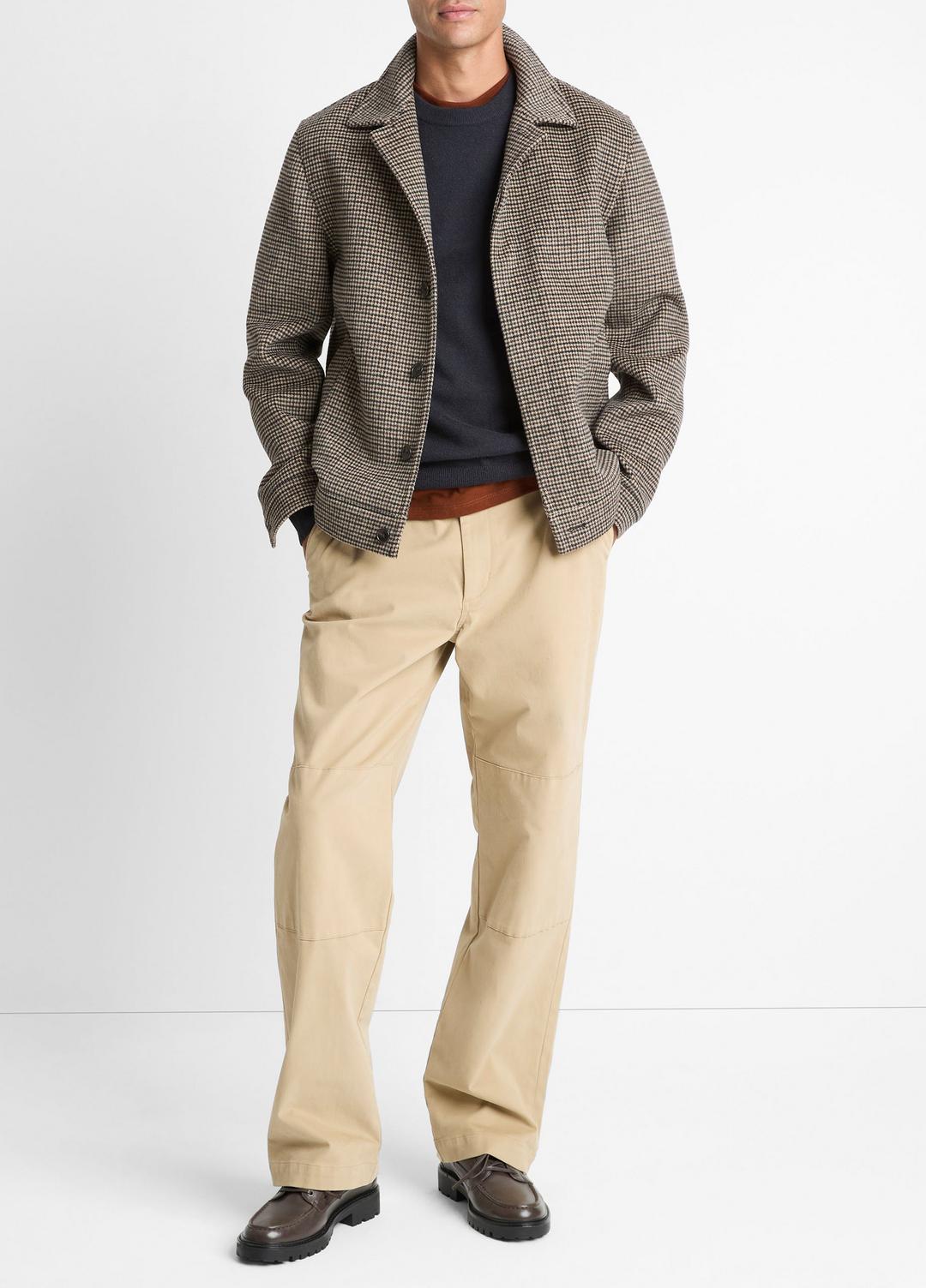 VINCE | Houndstooth Bomber Jacket in Jackets - DARK ROAST COMBO