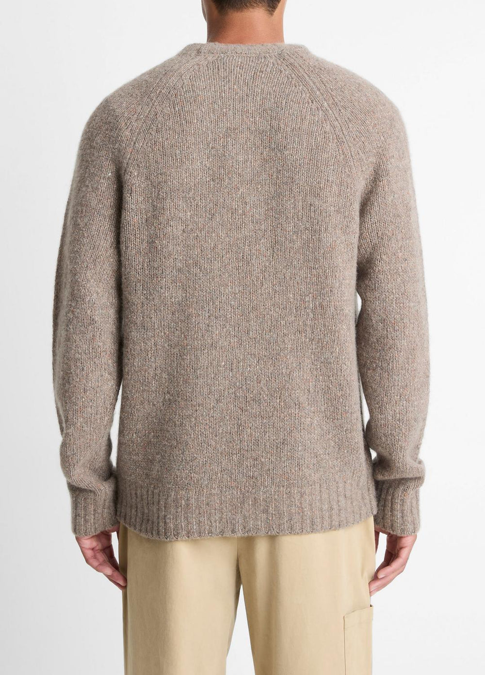 VINCE | Donegal Cashmere Raglan-Sleeve Sweater in Crew Neck - DARK HEATHER MOUSE