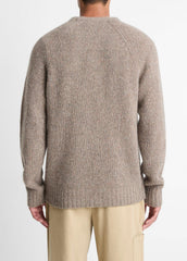 VINCE | Donegal Cashmere Raglan-Sleeve Sweater in Crew Neck - DARK HEATHER MOUSE